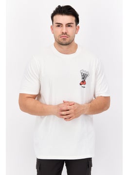 Wrangler Men Round Neck Short Sleeves Graphic Print T-Shirt, Off-White  - Image 1