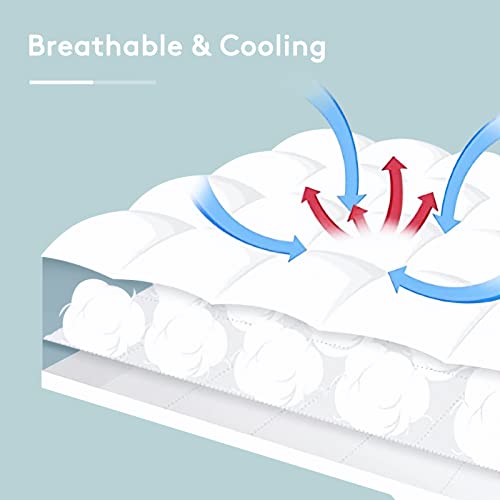 SameBed وسادة مرتبة SameBed كينج، غطاء مرتبة سميك إضافي لآلام الظهر، واقي مرتبة تبريدي مع جيب عميق من 8-21 بوصة، حشو بديل للريش مملوء بشكل زائد - Image 4