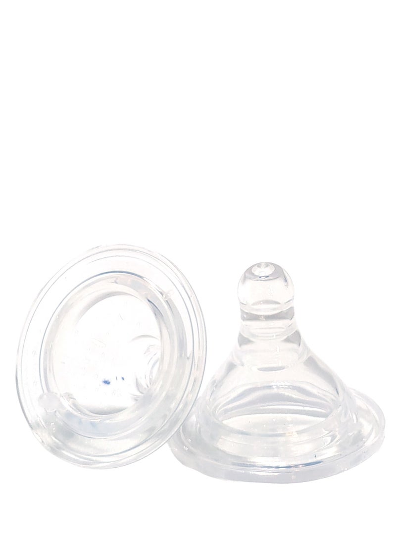 نوفي حلمات نوفي السيليكونية ذات العنق العريض - عبوة من قطعتين، 3 أشهر فأكثر، تدفق متوسط - Image 2