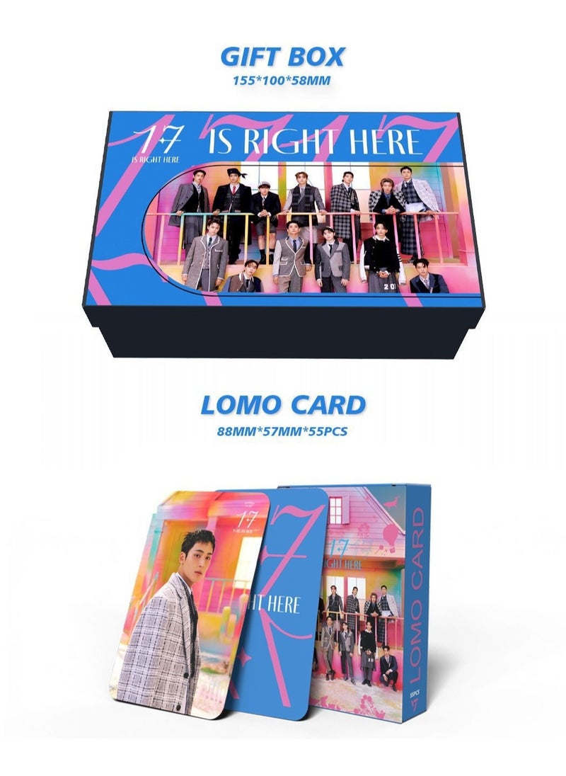 Generic SEVENTEEN New Album 17 IS RIGHT HERE Gift Box Set with Lomo Cards, Acrylic Stand, Hand Account Tape, Lanyard, Stickers, Photo Card  - Image 2