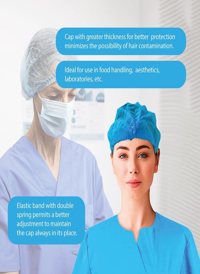 كلاي قبعة تصفيف الشعر كلاي بلس للاستخدام مرة واحدة، مصنوعة من قماش غير منسوج مزدوج الزنبرك، مثالية للاستخدامات الصناعية، والتجميل، ومعالجة الأغذية، وغيرها - 100 وحدة، لون أبيض - Image 3