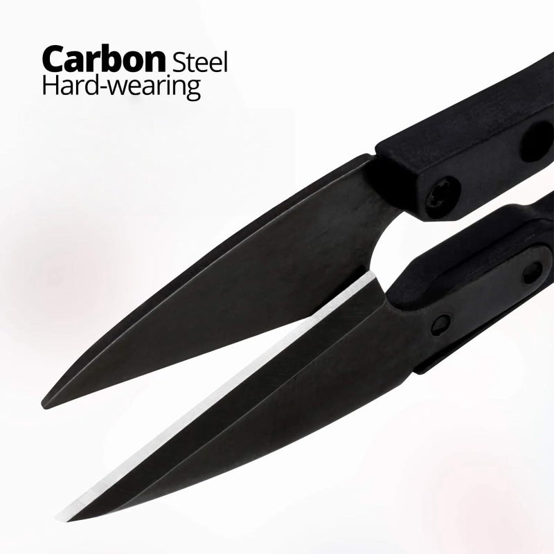 12PCS Sewing Scissors Set 4" Carbon Steel Trimming Nipper Yarn Lightweight Thread Cutter Portable Mini Embroidery Clipper Stitching Snip for DIY Black - Image 3