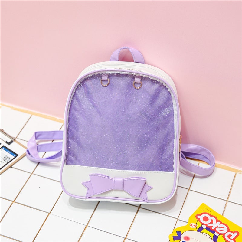 2024 Korean Style Fashion Butterfly Bow Womens Backpack Purple 