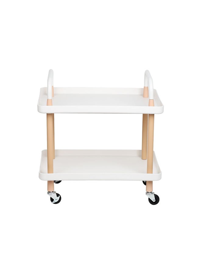 DANUBE HOME Macaw Metal Storage Cart With 2 Storeys – Durable Multi-Tier Metal Organizer Trolley with Wheels for Home, Office, Kitchen Storage, Portable Space-Saving Rolling Cart  L53.5XW36XH55Cm  - Image 5
