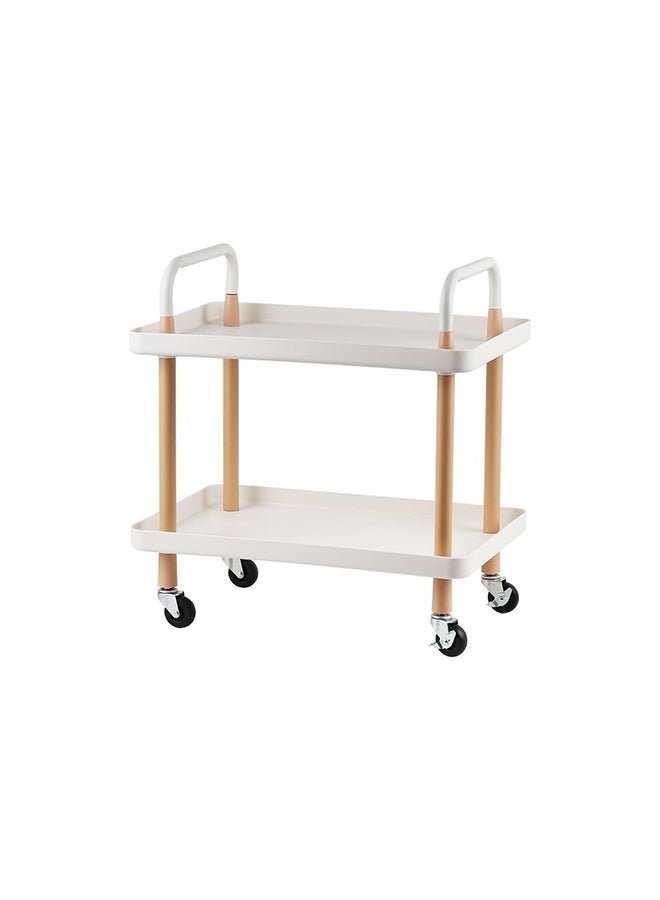 DANUBE HOME Macaw Metal Storage Cart With 2 Storeys – Durable Multi-Tier Metal Organizer Trolley with Wheels for Home, Office, Kitchen Storage, Portable Space-Saving Rolling Cart  L53.5XW36XH55Cm  - Image 4