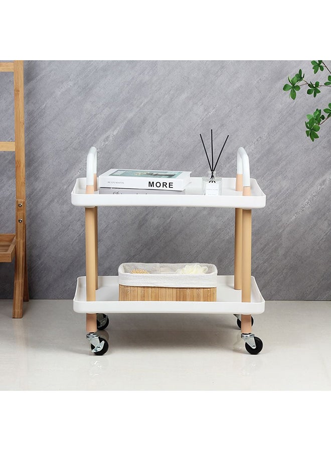 DANUBE HOME Macaw Metal Storage Cart With 2 Storeys – Durable Multi-Tier Metal Organizer Trolley with Wheels for Home, Office, Kitchen Storage, Portable Space-Saving Rolling Cart  L53.5XW36XH55Cm  - Image 1