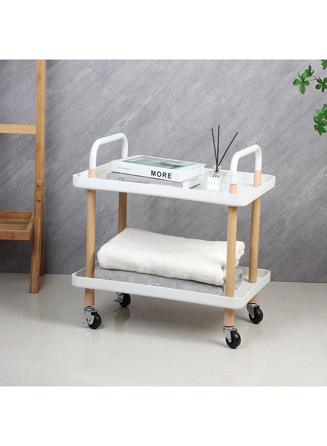 DANUBE HOME Macaw Metal Storage Cart With 2 Storeys – Durable Multi-Tier Metal Organizer Trolley with Wheels for Home, Office, Kitchen Storage, Portable Space-Saving Rolling Cart  L53.5XW36XH55Cm  - Image 3
