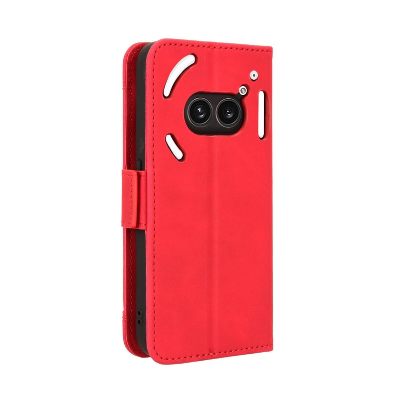 HuHa Case Cover For Nothing Phone 2a Skin Feel Calf Texture Card Slots Leather Phone Case(Red) - Image 3
