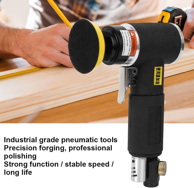 Pneumatic Grinding Machine, Pneumatic Polisher with Double Rotation Grinding, Air Sander for Waxing and Polishing, Alloy Pneumatic Air Tools with Adjustable Speed, 2/3 Inch Grindin - Image 4