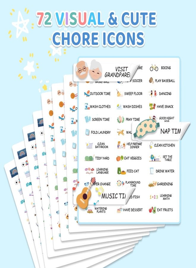 CustomMaster 4 in 1 Namable Chore Chart for Kids, Dry Erase Morning/Bedtime Routine Chart for Kids for Refrigerator, Magnetic Visual Schedule for Kids Toddlers to Do List Checklist for Multiple Kids - Image 3