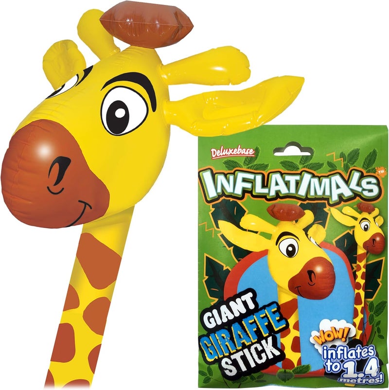 Inflatimals - Giraffe from Deluxebase. Safari Animal Inflatable Toy, Yellow Blow Up Kids Party Decoration, Reusable Event Supplies & Room Decor, Inflates to 4.5ft. - Image 1