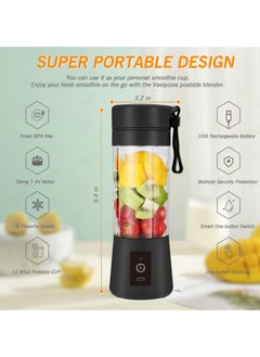 WAOKN Portable Juicer, Electric USB Blender, Portable Juicer for Milkshakes and Smoothies, Six Blades  - Image 2