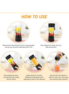 WAOKN Portable Juicer, Electric USB Blender, Portable Juicer for Milkshakes and Smoothies, Six Blades  - Image 3