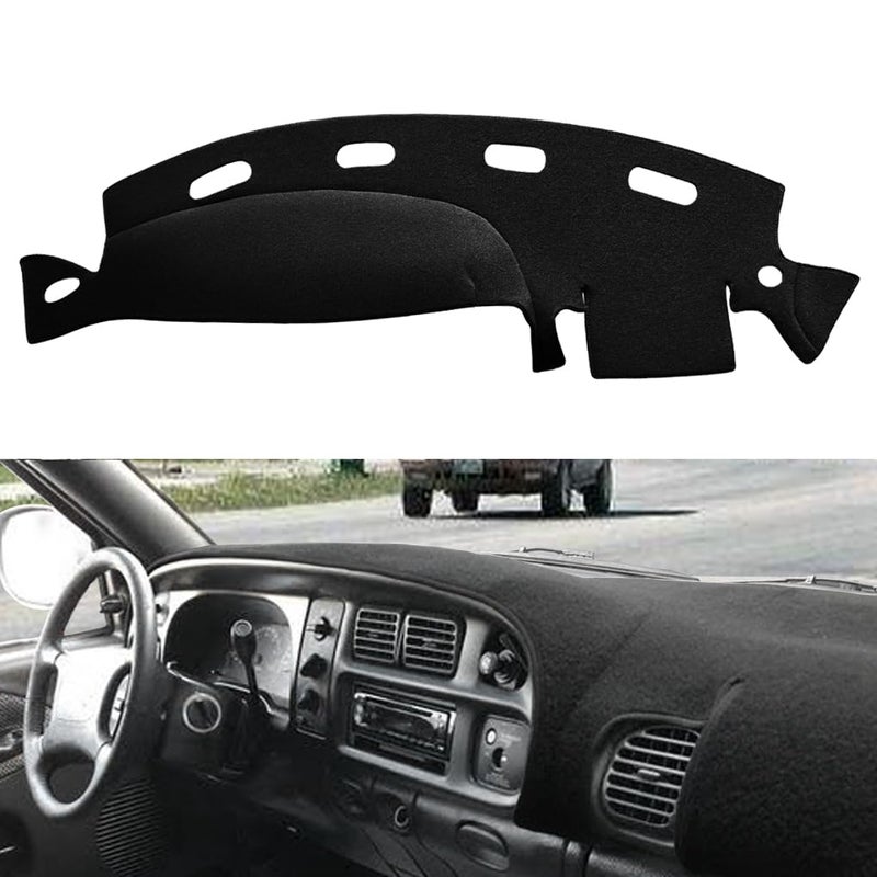 Yiz Dashboard Cover Dash Cover Mat Pad Custom Fit for Dodge Ram 1500 2500 3500 1998 1999 2000 2001 9801Black Y21