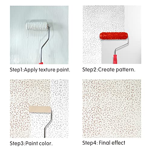 Nichiyo 7'' Texture Roller DIY Decorative Art Pattern Paint Roller Rubber Roller for Walls, Furnitures and Floors Decoration(EG322T) - Image 5
