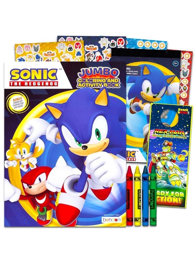 Bendon Sonic The Hedgehog Coloring Book for Kids Ages 4-8 - Sonic Coloring Art Set Bundle with Coloring Pages, Activities, Games Plus Sonic Stickers, Crayons, More | Sonic Activity Book Set for Boys - Image 4