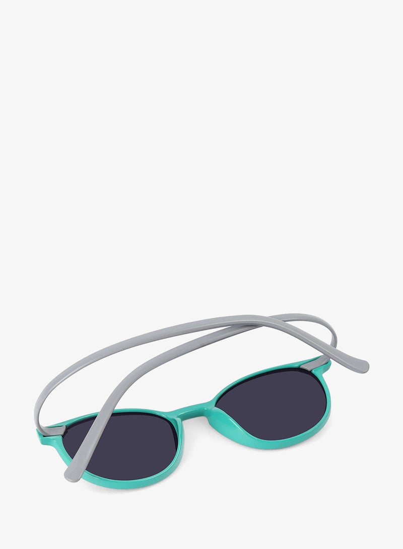 Woggles Stylish Green & Grey Wayfarer Kids Sunglasses - Image 2
