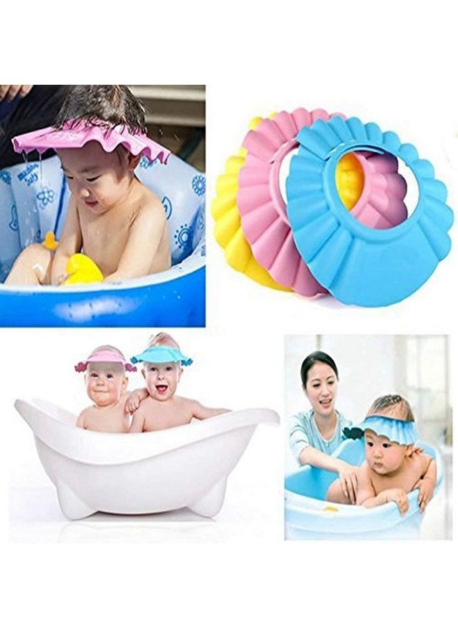 Dealsure - Dealsure Baby bath Shower Cap,Bath Visor hat for Eye and Ear wash Protection,Adjustable Silicone Bathing Crown Waterproof Shampoo hat for Washing Hair, Shower Bathing Protection Bath Cap for Toddler, Baby, Kids, Children (Pack of 1) - Image 1