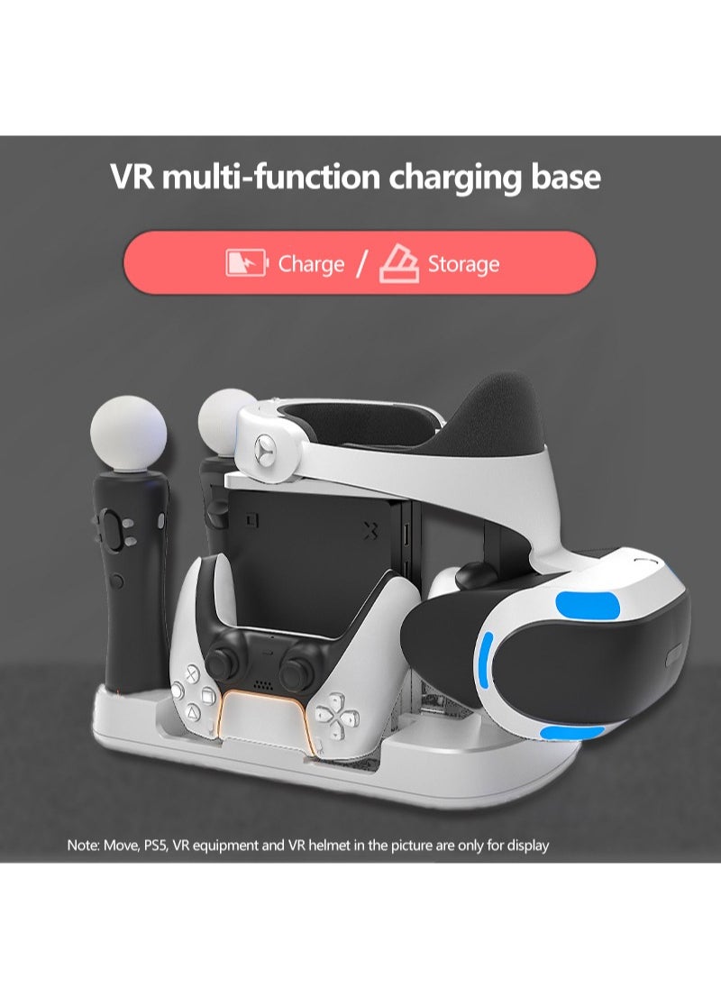 آي بلاي - حامل شحن PSVR مع محطة شحن وحدة تحكم PS5 لعرض سماعة رأس PS VR والمعالج باللون الأبيض - Image 1
