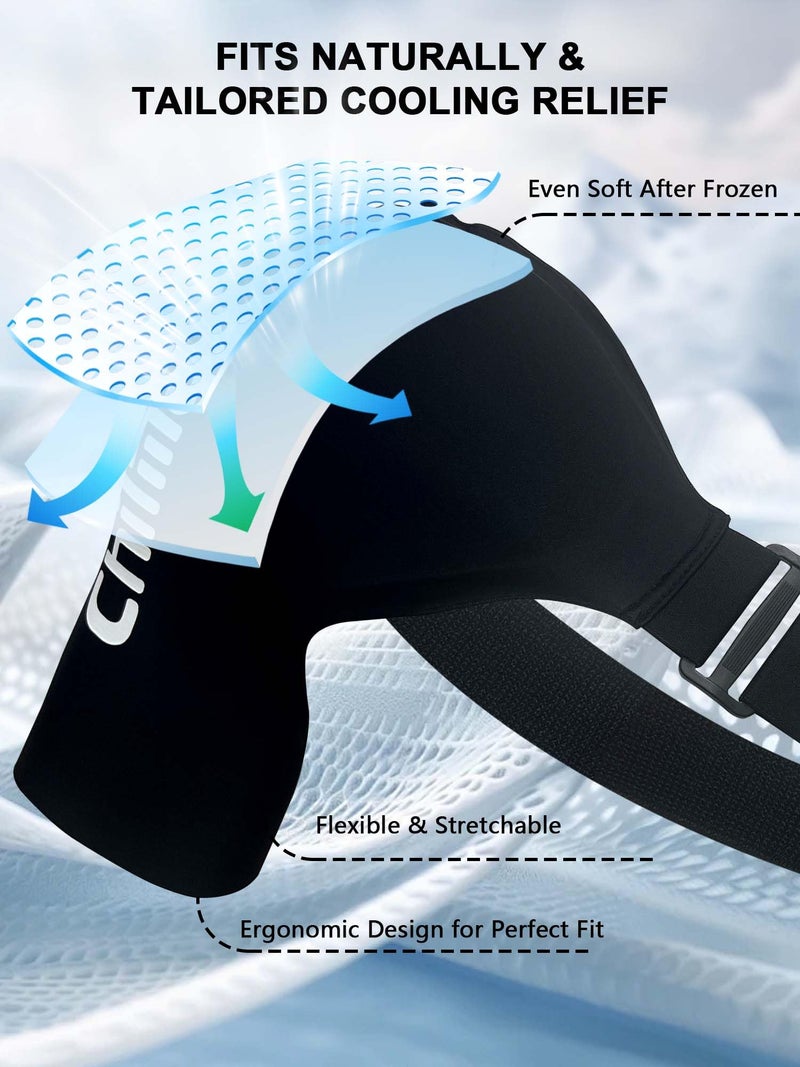 Chilmax Shoulder Ice Pack Rotator Cuff and Arm Cold Therapy,Reusable Hot Gel Wrap,Instant Relieve Shoulder Pain, Fatigue, Sports Injury, Surgery Recovery Gifts for Men & Women (Standard Black) - Image 4