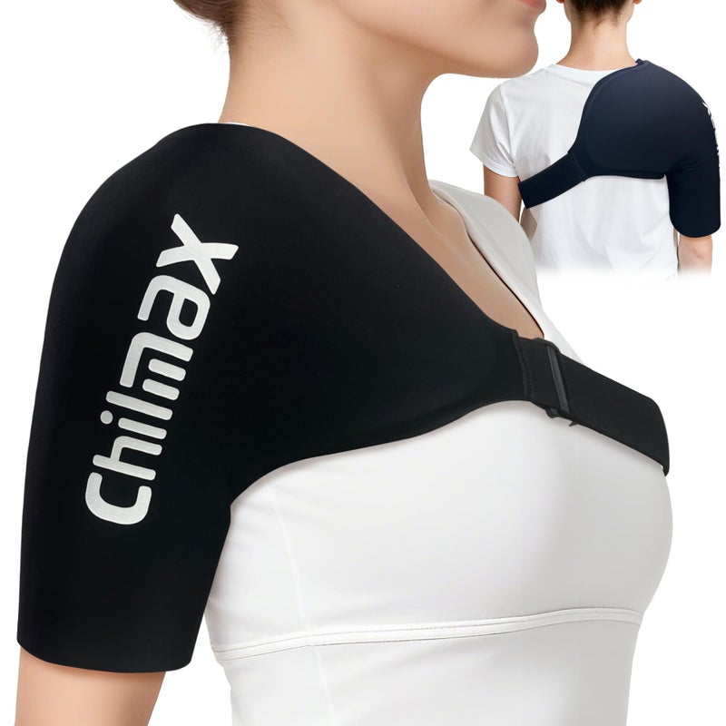 Chilmax Shoulder Ice Pack Rotator Cuff and Arm Cold Therapy,Reusable Hot Gel Wrap,Instant Relieve Shoulder Pain, Fatigue, Sports Injury, Surgery Recovery Gifts for Men & Women (Standard Black) - Image 1