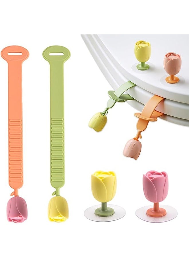 2Pcs Adorable Adjustable Toilet Lid Cover Lifter Easy-Grip Toilet Seat Handle Lifter Effortless Clean Touch Solution for Home Office Hotel - Image 1