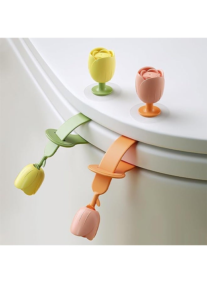 2Pcs Adorable Adjustable Toilet Lid Cover Lifter Easy-Grip Toilet Seat Handle Lifter Effortless Clean Touch Solution for Home Office Hotel - Image 2