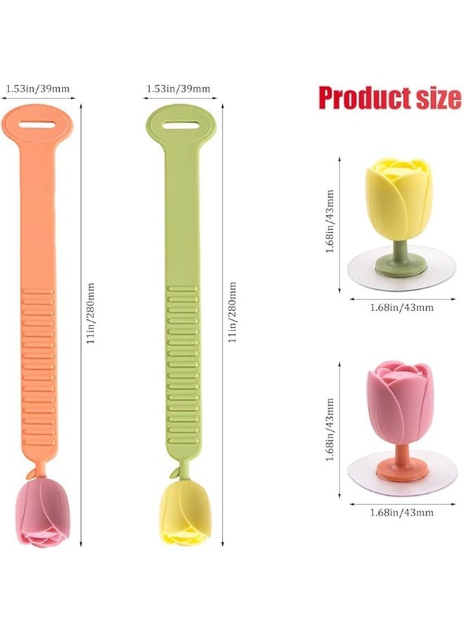 2Pcs Adorable Adjustable Toilet Lid Cover Lifter Easy-Grip Toilet Seat Handle Lifter Effortless Clean Touch Solution for Home Office Hotel - Image 4