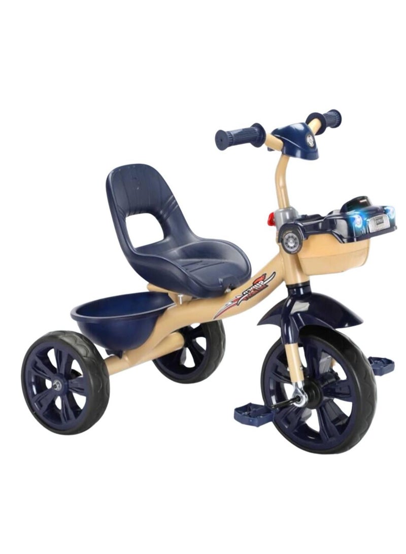 Tricycle for Kids, Baby Cycle with Light and Music, Kids Tricycle with Back Storage Basket & 3 Wheels, Baby Cycle Bike For 2 to 5 Years Boys Girls