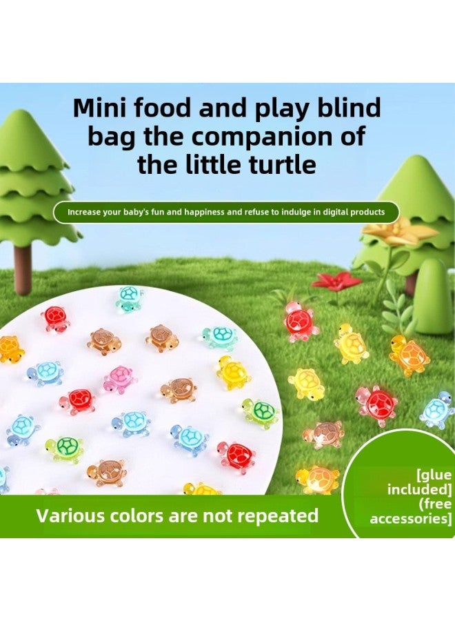 All Red Chan Little Turtle Toy Ornaments Cartoon Model Color Blind Bag Simulation Doll Small Animal Turtle Touch-Color:Resin 2.2cm Luminous Turtle  - Image 2