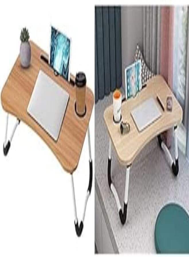 OR Laptop desk, inaya portable laptop tray table er with foldable legs & cup slot+ Foldable laptop table portable mini (multi color)