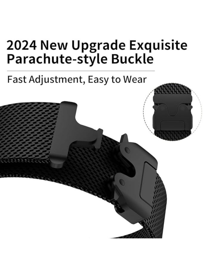 Denx - Generic Metal Strap For Apple Watch Ultra 2 (2024) 49mm Smartwatch, Titanium Metal Sport Strap Watch with Milanese Loop (Black) - Image 1