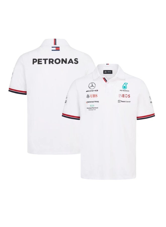 F1 racing suit - breathable, quick-drying, round-neck, short-sleeved POLO style off-road shirt
