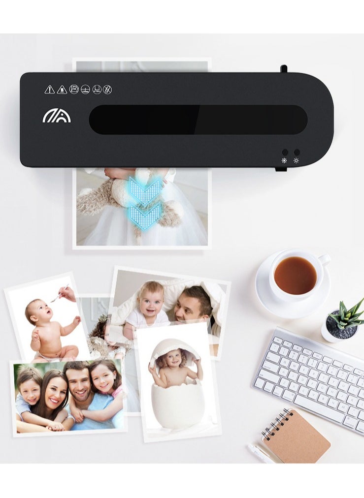 Laminator Machine for A4/A5/A6, for Home Office School Use 9 inch Max Width Quick Warm-Up Paper Trimmer Corner Rounder Hole Puncher 15 Laminating Pouches