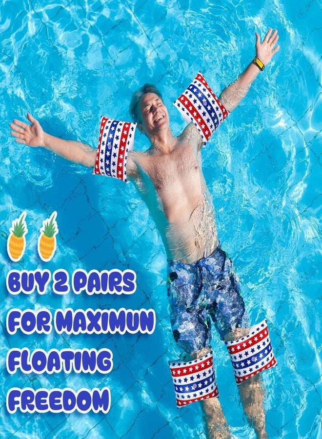 Vertintong 4 Pack Adult Arm Floaties for Summer American 250th Anniversary Patriotic Inflatable Water Wings Memorial Day Pool Arm Float Men Women 4th of July Water Swimming Ring for Swimming Pool Party - Image 5
