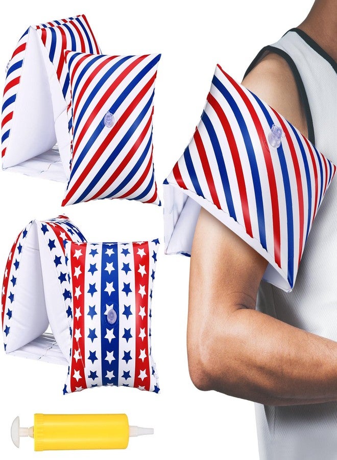Vertintong 4 Pack Adult Arm Floaties for Summer American 250th Anniversary Patriotic Inflatable Water Wings Memorial Day Pool Arm Float Men Women 4th of July Water Swimming Ring for Swimming Pool Party - Image 1