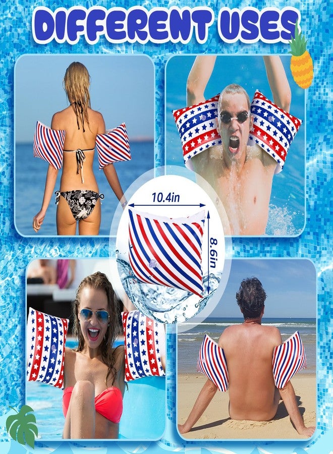 Vertintong 4 Pack Adult Arm Floaties for Summer American 250th Anniversary Patriotic Inflatable Water Wings Memorial Day Pool Arm Float Men Women 4th of July Water Swimming Ring for Swimming Pool Party - Image 3