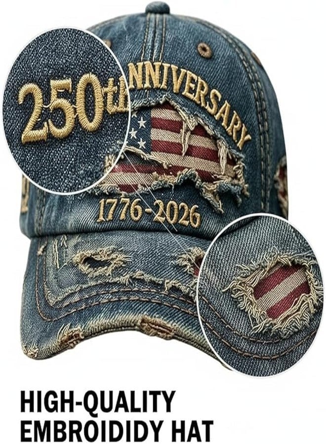 OANM studio 250th Anniversary USA Hat Eagle 250 Year American Anniversary Baseball Cap Adjustable Patriotic Hats - Image 4