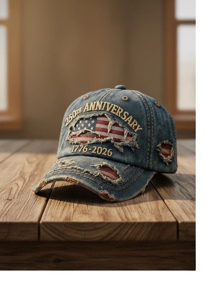 OANM studio 250th Anniversary USA Hat Eagle 250 Year American Anniversary Baseball Cap Adjustable Patriotic Hats - Image 2