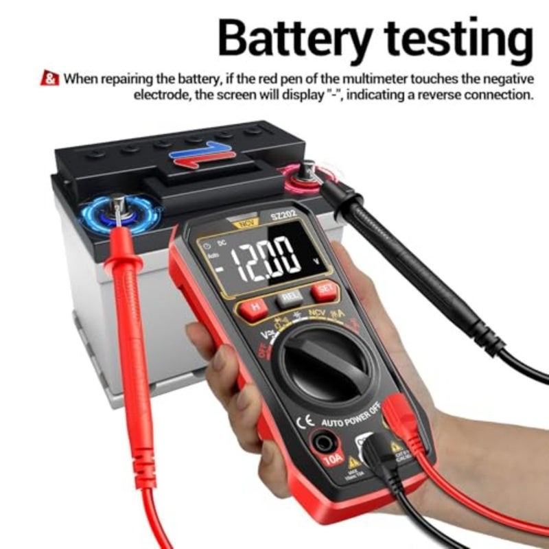Digital Multimeter Tester for AC DC Voltage and Resistance, Handheld Electrical Voltmeter with NCV Detection, Portable Measuring Tool with Backlit LCD Screen and Kickstand for Home and Industry - Image 3