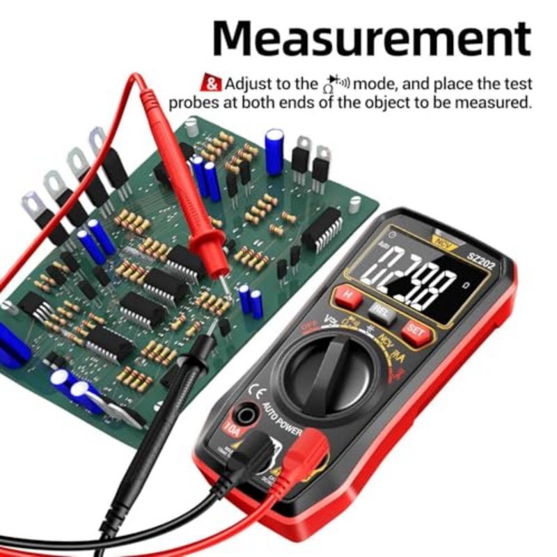 Digital Multimeter Tester for AC DC Voltage and Resistance, Handheld Electrical Voltmeter with NCV Detection, Portable Measuring Tool with Backlit LCD Screen and Kickstand for Home and Industry - Image 4