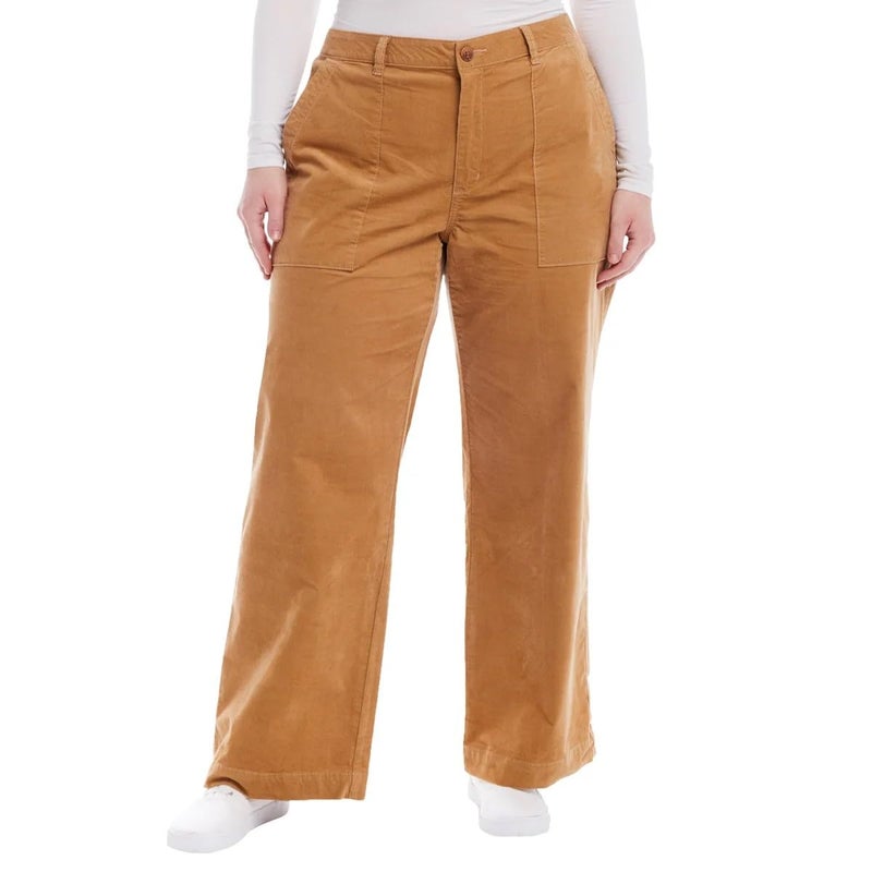Weatherproof Vintage Women's Wide Leg Corduroy Pant in Tan - Image 3