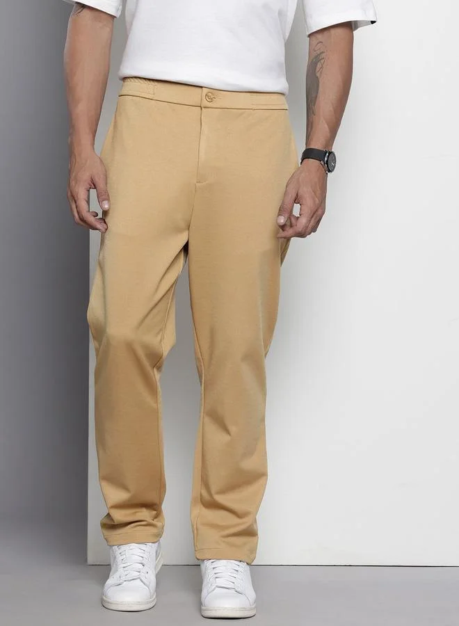 The Indian Garage Co The Indian Garage Co Men Brown Relaxed Fit Chino Pants