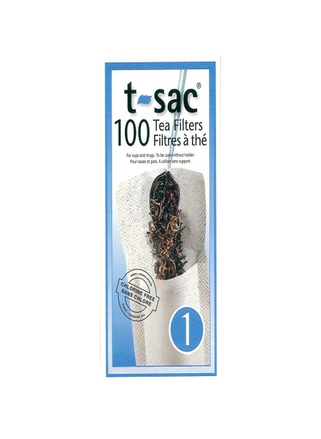 T-Sac Tea Filter Bags, Disposable Tea Infuser, Number 1-Size, 1-Cup Capacity, Set of 100 - Image 1
