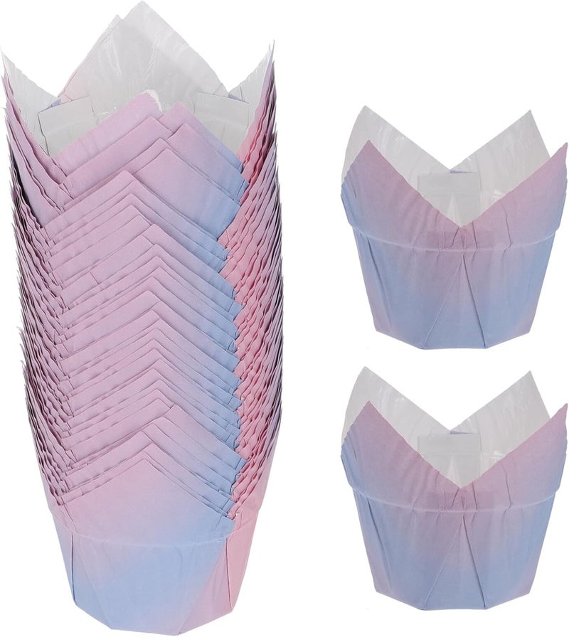 VICASKY Gradient Coated Paper Baking Cups, 100pcs Grease-resistant Muffin Liners for Oven Baking, Heat-resistant Cupcake Wrappers Suitable for Home Desserts and Party Use - Image 1