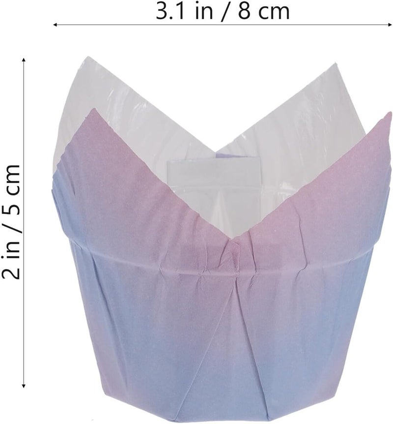 VICASKY Gradient Coated Paper Baking Cups, 100pcs Grease-resistant Muffin Liners for Oven Baking, Heat-resistant Cupcake Wrappers Suitable for Home Desserts and Party Use - Image 2