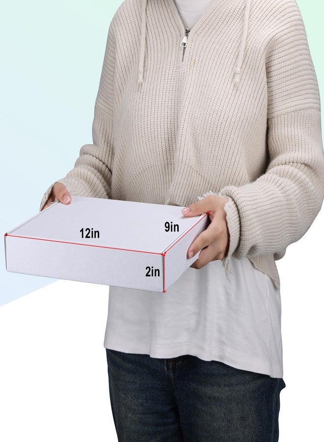 MEBRUDY 12x9x2 Inches Shipping Boxes Pack of 25, White Corrugated Cardboard Box for Mailing Packing Literature Mailer - Image 3