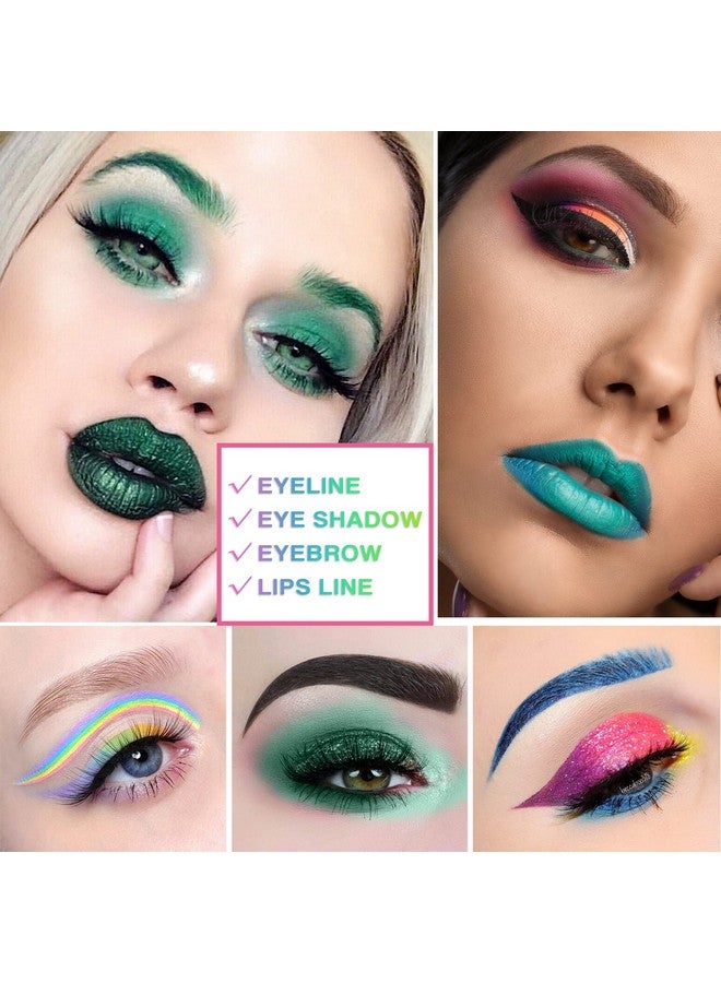 WYBLZPXZ 12 Colors Colorful Eyeliner Pencils Set Glitter Colored Eyeliner Pen Kit Metallic Pearl Green Purple White Blue Matte Eye Shadow Pencil Long Lasting Waterproof Professional Eye Makeup Pen Set (12Pcs) - Image 5