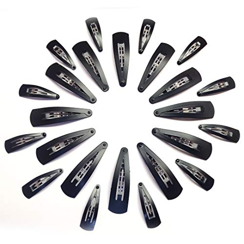HP HIGH PROFILE Small and Large Combo Set Tic Tac Hair Clips for Women Girls and Children - 24Pcs (pack of 2) - Black Matte - Image 1
