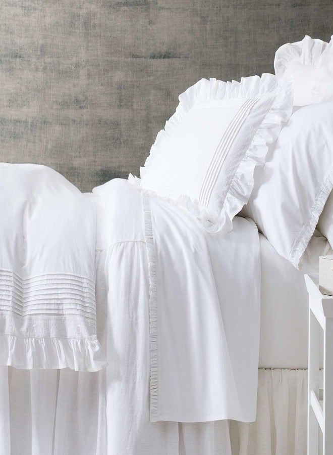 Pine Cone Hill Classic Ruffle White Pillowcases (Pair), Standard Size, White Solid Pattern - Image 3
